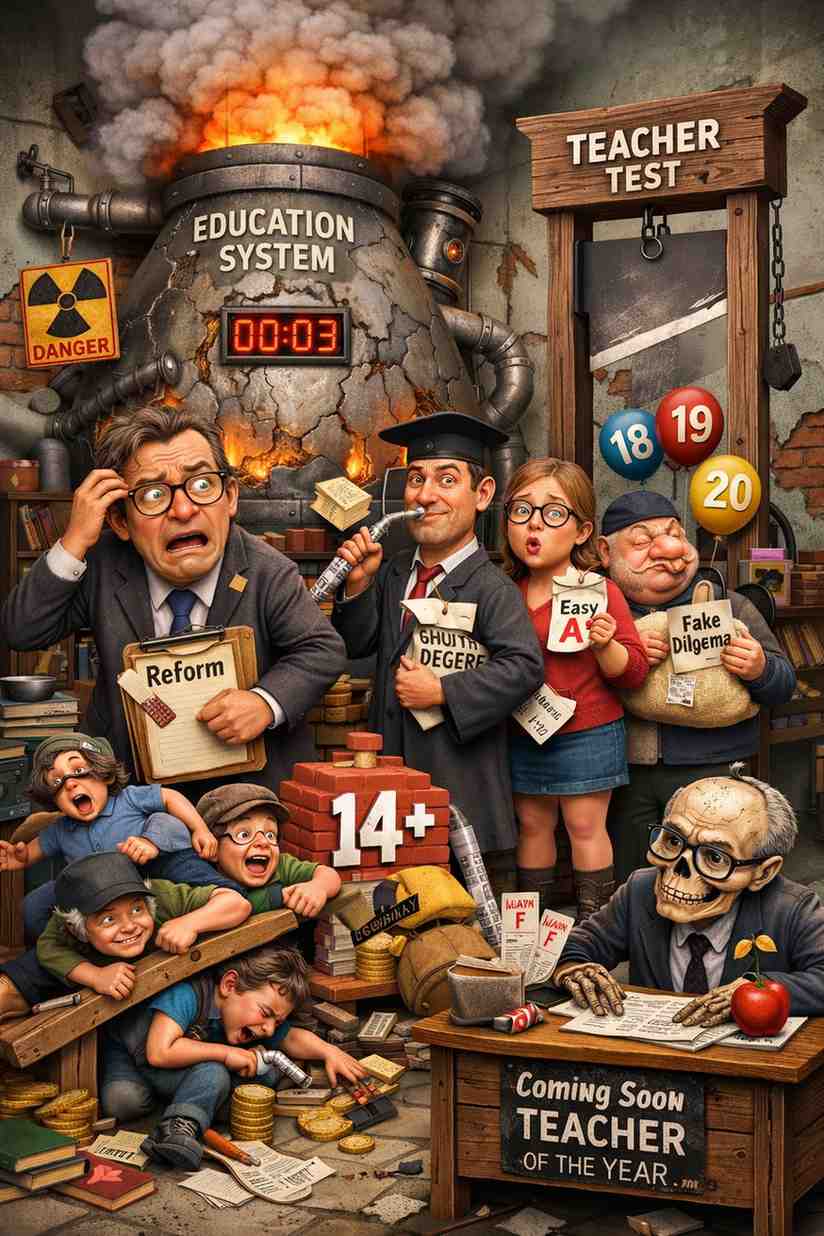 زمن البضاعة المغشوشة في محراب التربية: لماذا نحتاج إلى مقصلة وطنية  لإنقاذ ما تبقى من عقل تونس؟