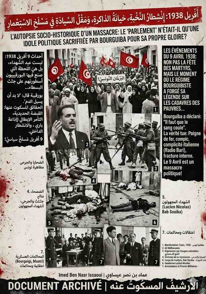 سوسيولوجيا المسلخ البورقيبي: هندسة الدّم وتجارة الجماجم بين أروقة المخابرات الدولية وجنازة الحقيقة في 9 أفريل