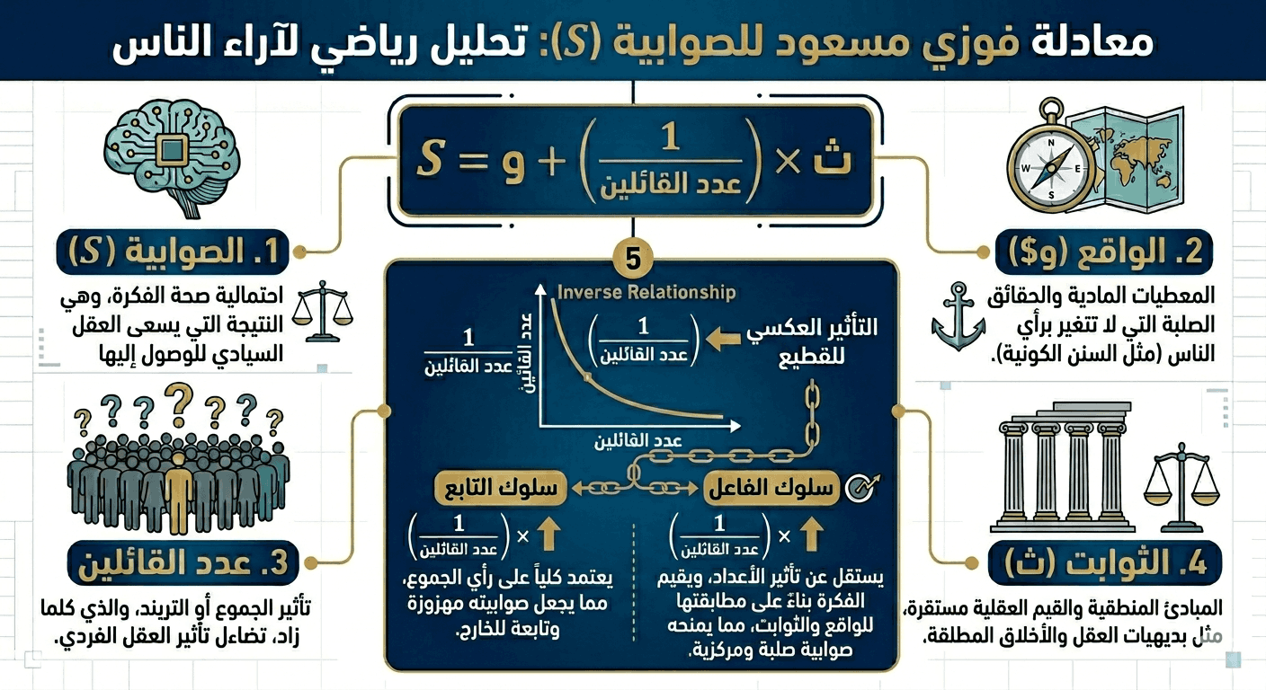 صيغة رياضية حول علاقة الصوابية بمواقف الناس