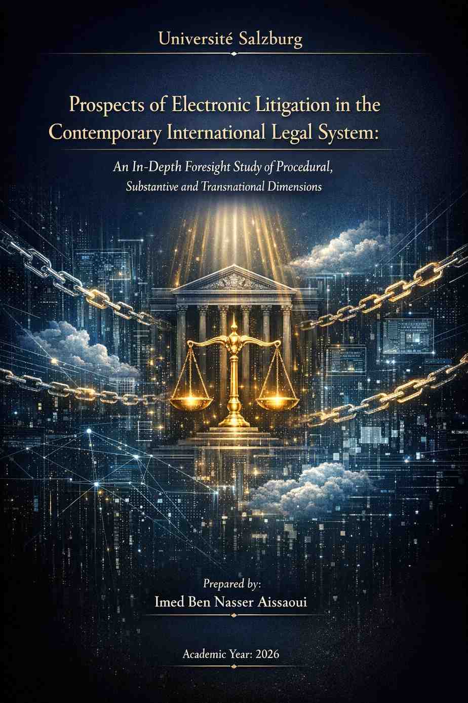 آفاق التقاضي الإلكتروني في المنظومة القانونية الدولية المعاصرة: دراسة استشرافية معمقة للجوانب الإجرائية والموضوعية والدولية.